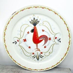 Vintage large chicken tray metal